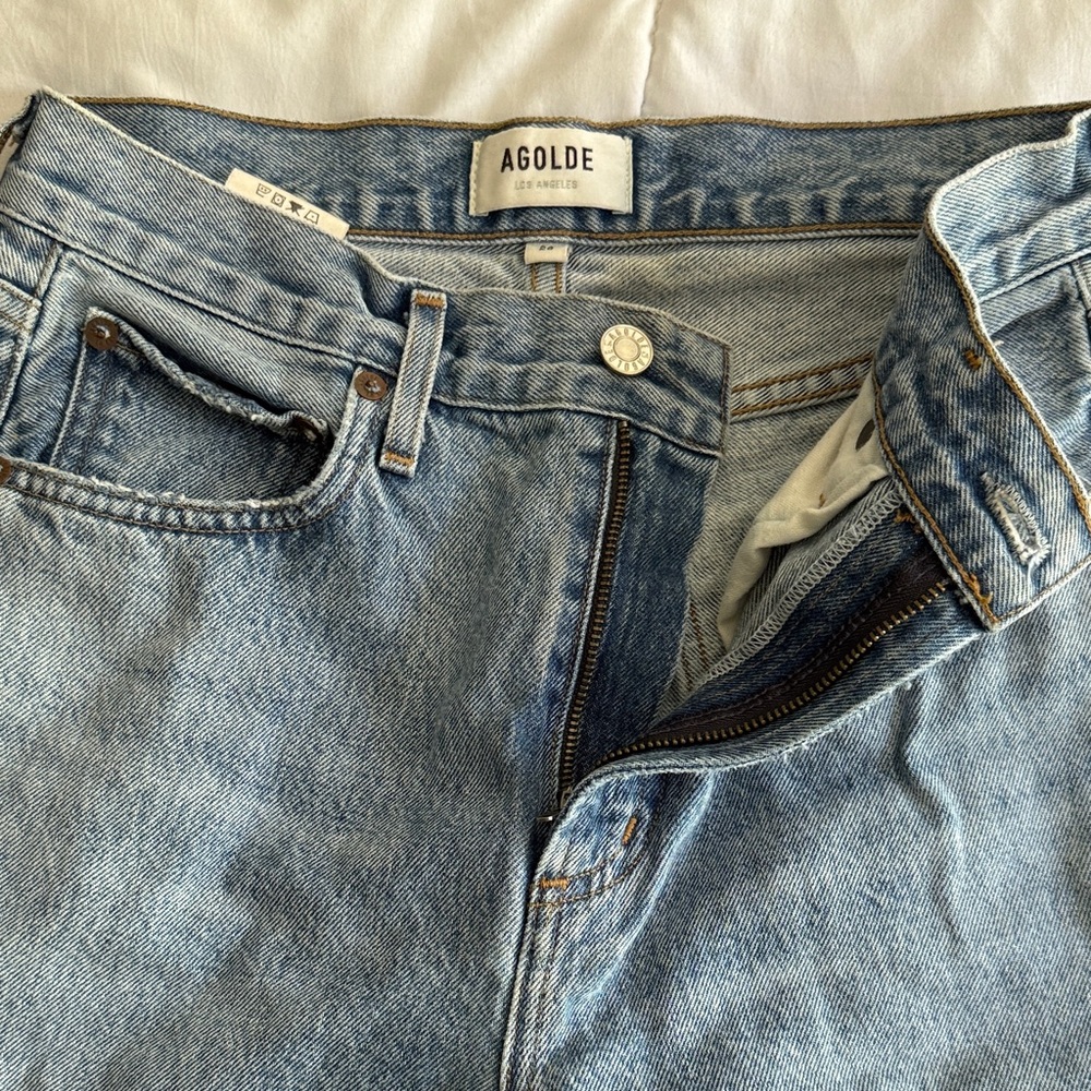 Agolde Cherie High Rise Straight Jeans in Merit Light Wash Denims Jeans Size 26 - Picture 3 of 7